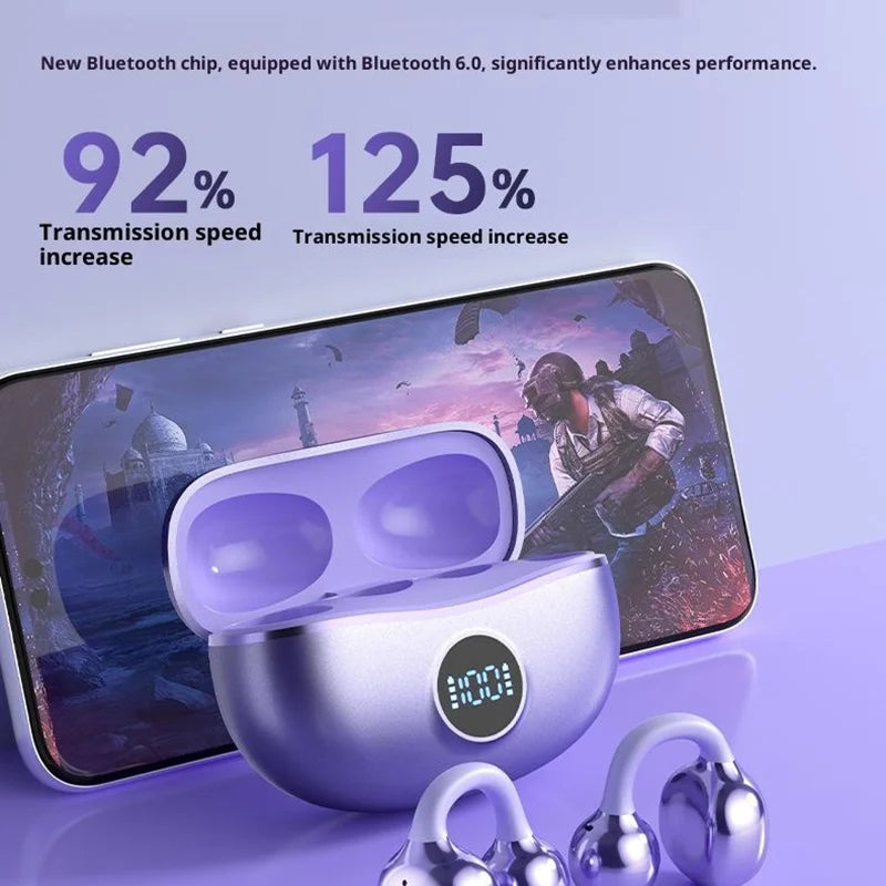 Ear Clip Wireless Bluetooth Headphones With Mic HIFI