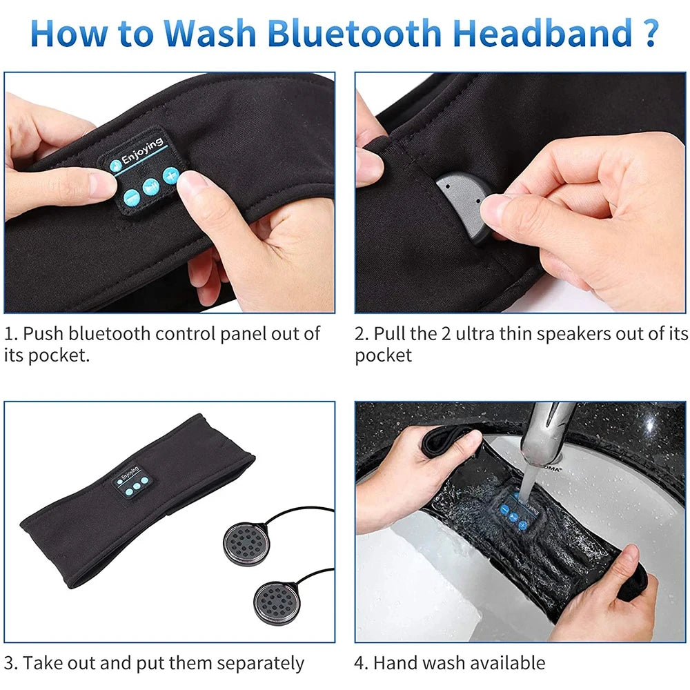 Bluetooth Sleep Headphones Headband With Music Eye Mask