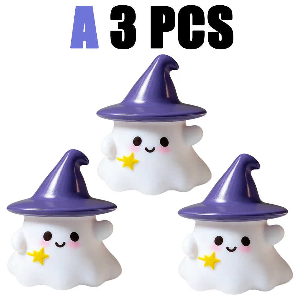 A 3 PCS Color Halloween Ghost Pumpkin Silicone LED Night Light Decor