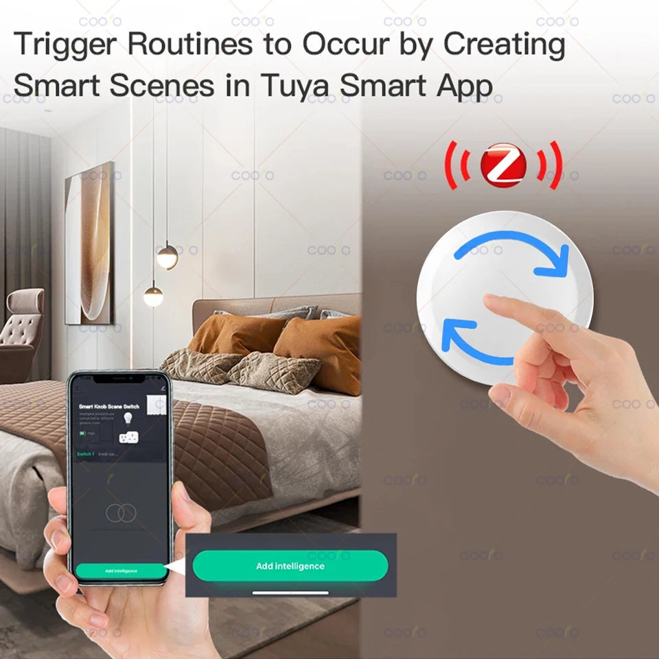 Tuya Zigbee Smart Knob Switch – Wireless Scene Dimmer