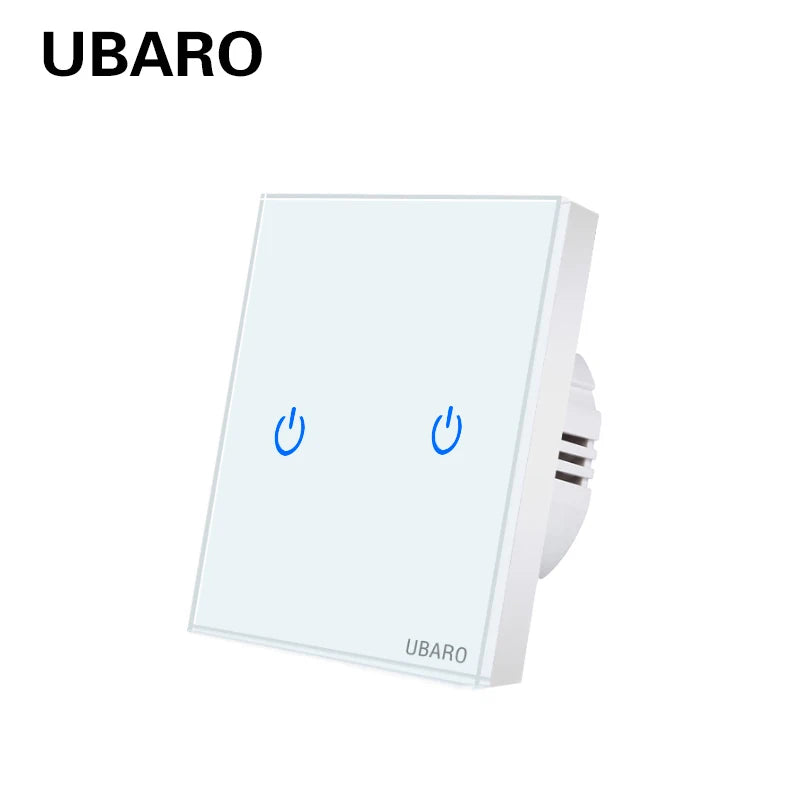 LG-WW2X Color Glass Touch Wall Light Switch EU Standard With LED