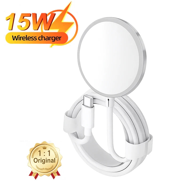 Wireless Charger Color 15W Magnetic Wireless Charger With USB-C Cable