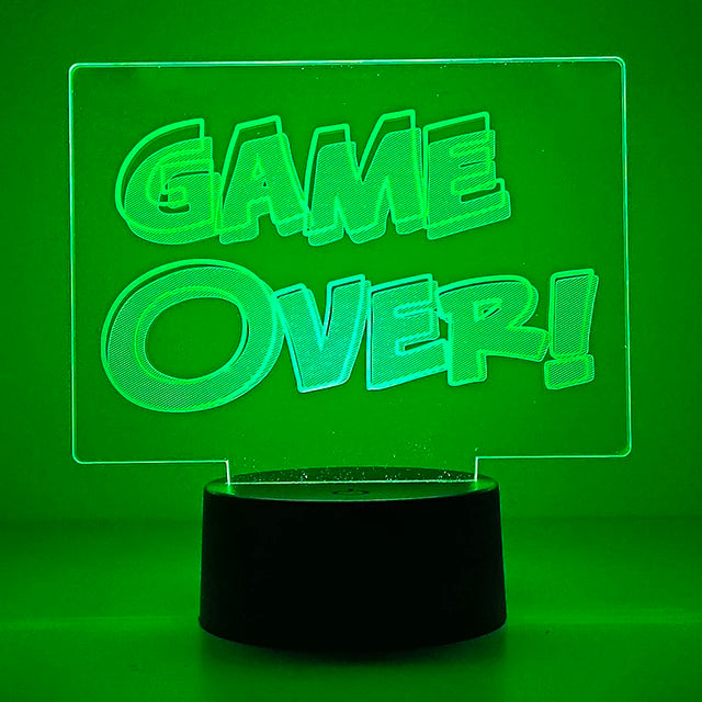 Beige Emitting Color 3D Gaming Night Light Lamp – Multicolor LED Game Decor