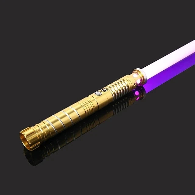 Type 6 Golden RGB Color Metal RGB Lightsaber Toy – 14-Color Sound FX Sword