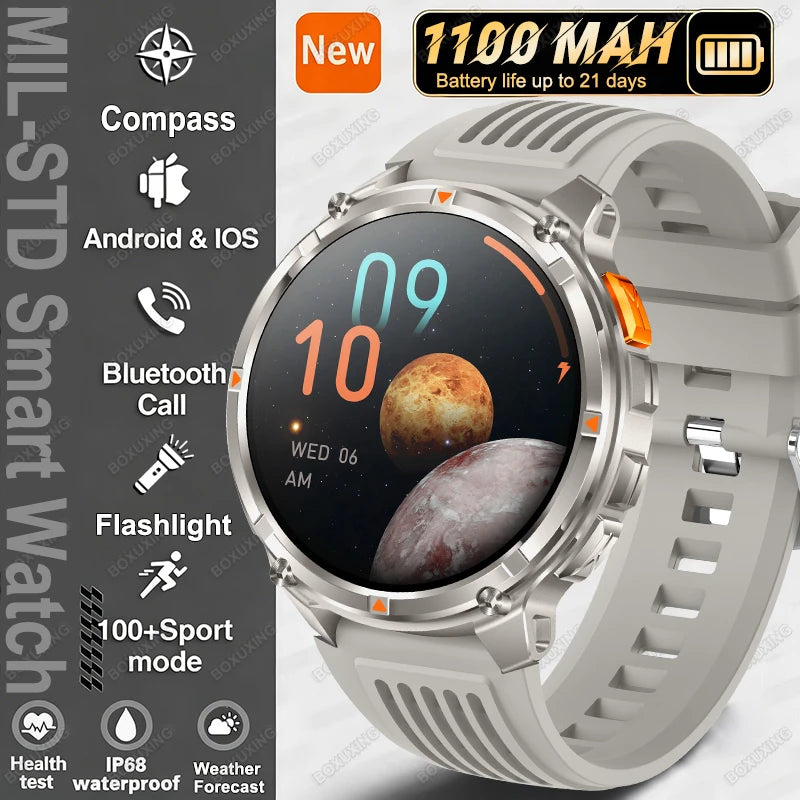 Grey Color Outdoor Smart Watch with GPS – 21-Day Battery & Calls