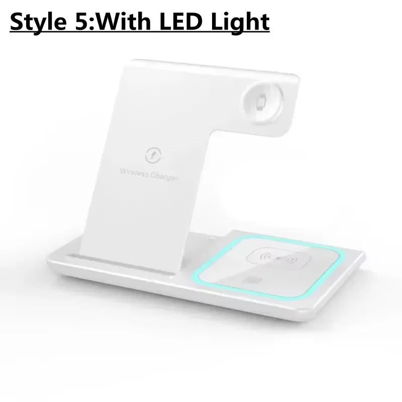 Style 5 with light Color 3-in-1 Foldable Wireless Charging Station for Apple