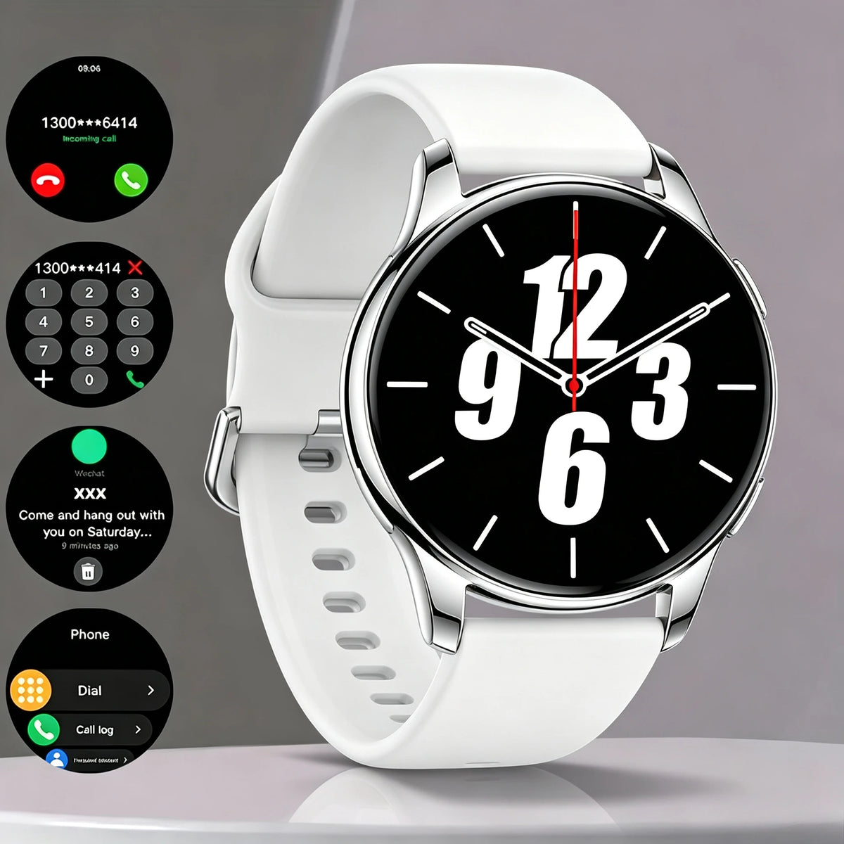 Silver Color Women’s Smartwatch 1.5" Touchscreen With Call Alerts
