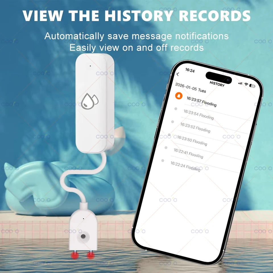Zigbee Water Leak Alarm Sensor – Smart App Alerts