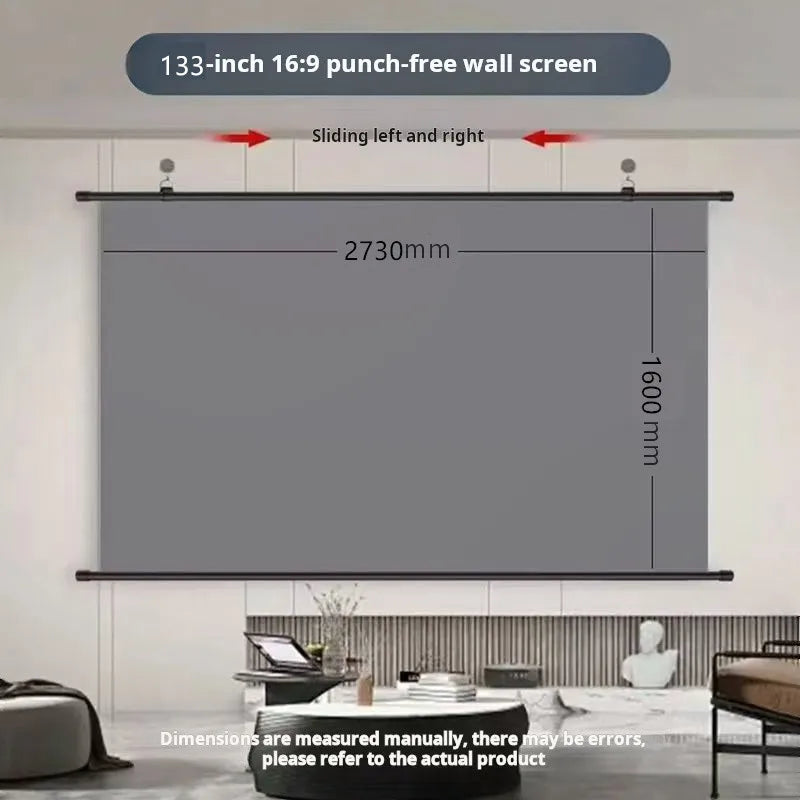 133 inch Size Glass Beaded HD Projector Screen 16:9 Wall Mounted