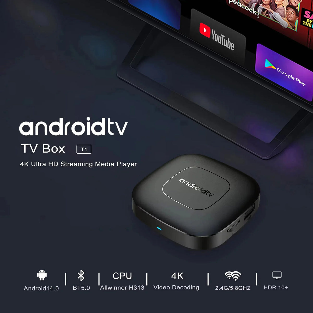 Android TV Box 4K Streaming Player with Voice Control