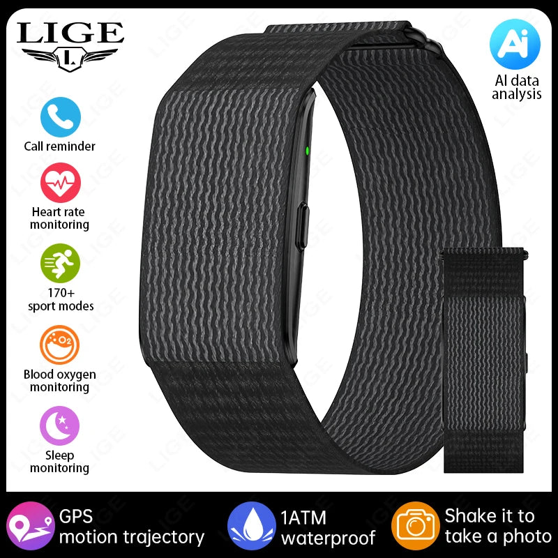 mesh belt black Color Screenless Smart Fitness Wristband With AI Health Report