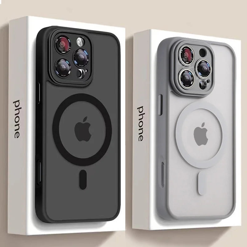 Matte Magnetic Armor Case For iPhone – Shockproof Cover
