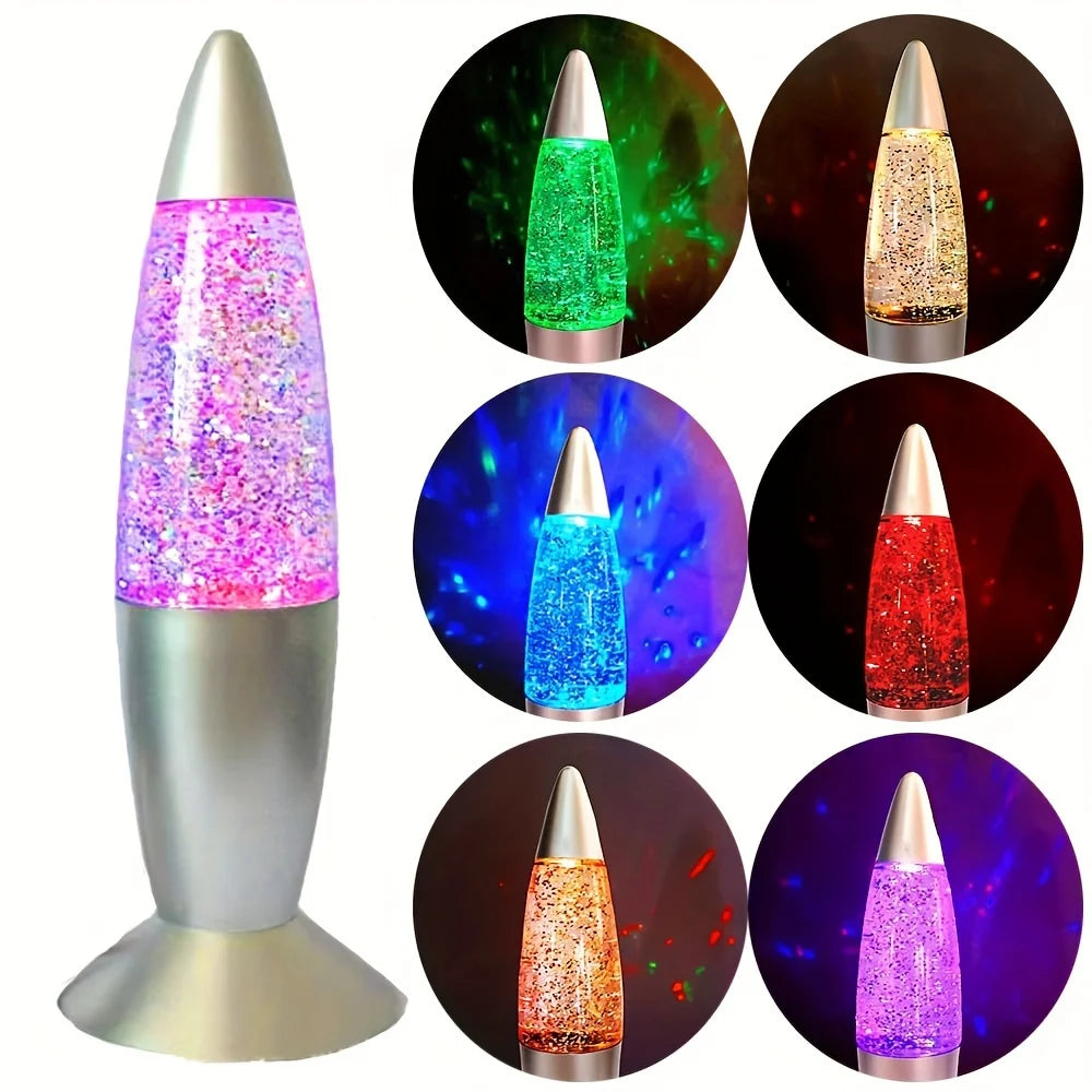 LED Rocket Night Lamp – USB RGB Color-Changing Decor
