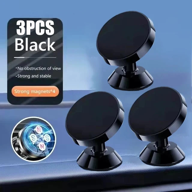 3 PCS Black-Rotate Color Magnetic Car Phone Holder Stand – Strong Universal Mount