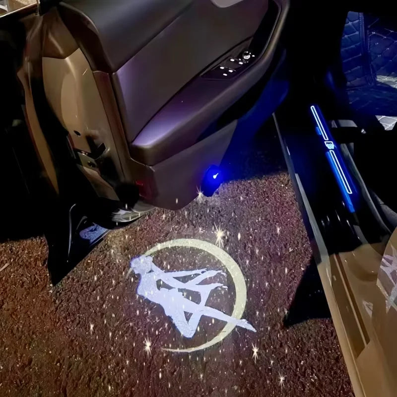 Anime Car Door Projector Light – Cute Welcome Lamp