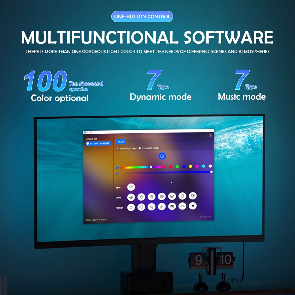 RGB Monitor Backlight Strip – Screen Sync & Music Mode
