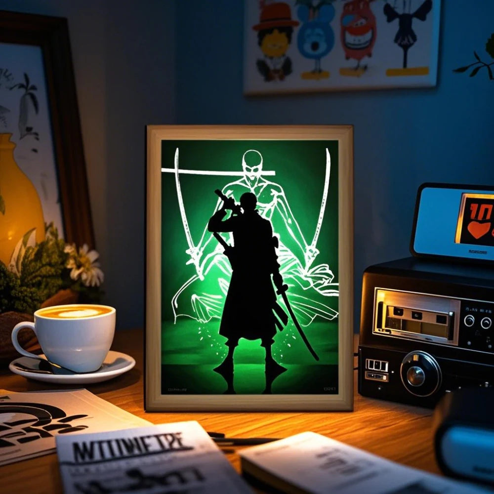 Anime LED Night Light Photo Frame – One Piece Design