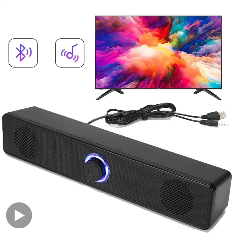 Bluetooth Computer Soundbar Speaker – 3D Stereo Bass