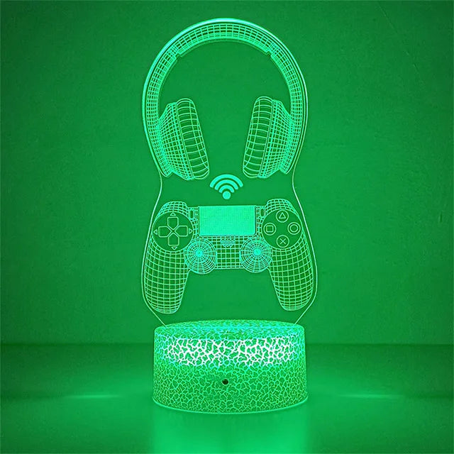 orange Emitting Color 3D Gaming Night Light Lamp – Multicolor LED Game Decor