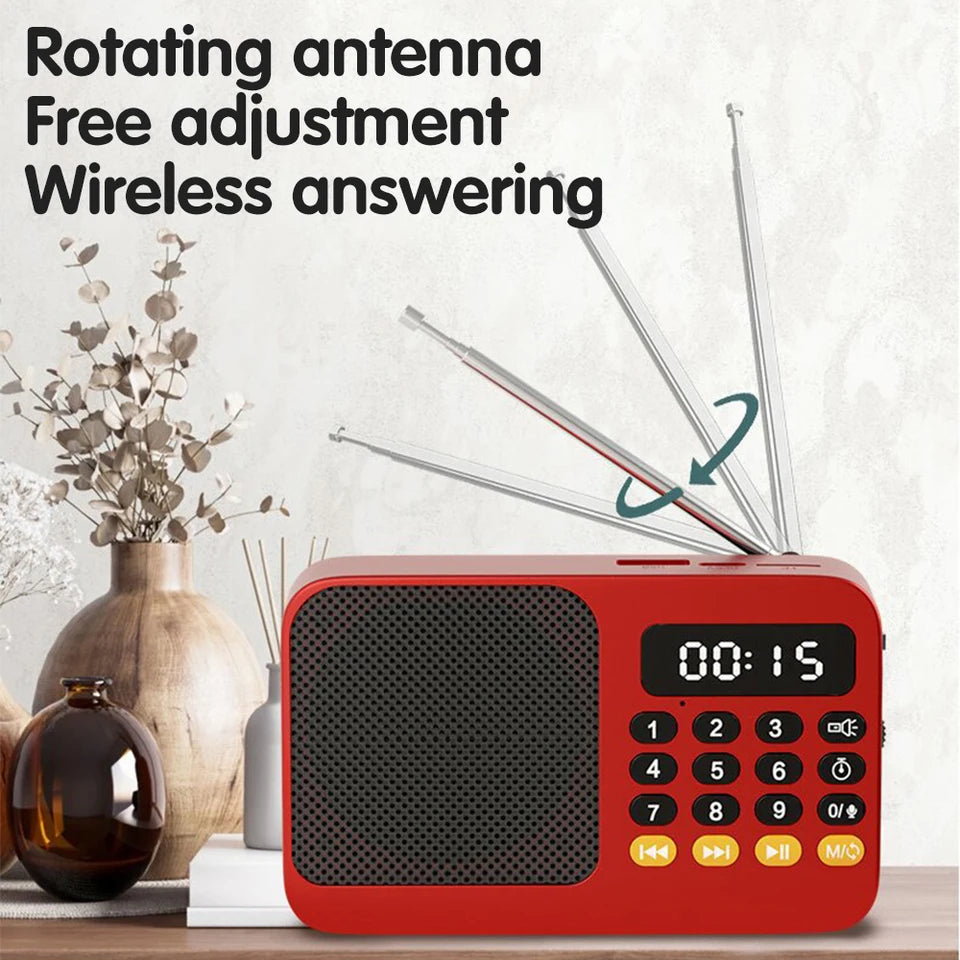Portable FM Radio Speaker With Bluetooth And Flashlight