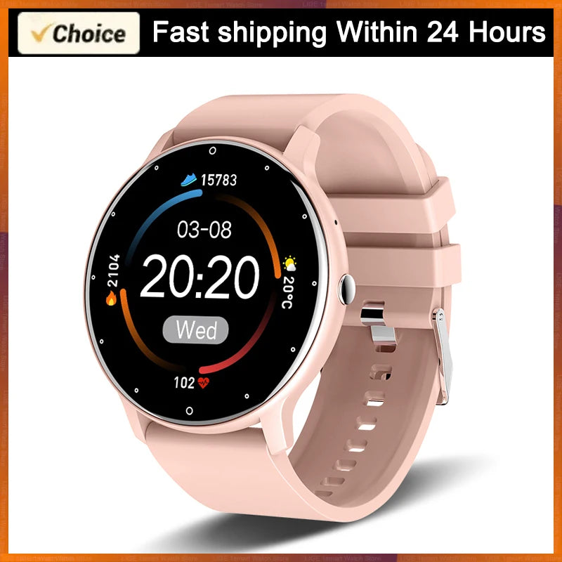 Pink Color Waterproof Smart Watch With Heart Rate & Fitness Tracking