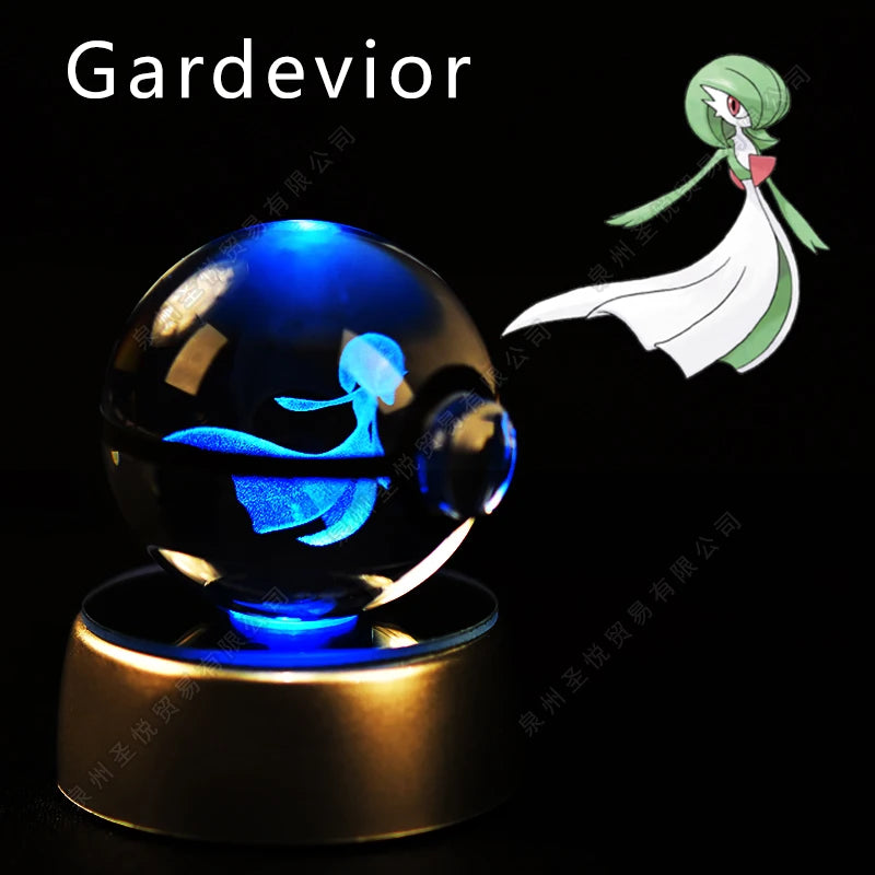36 Gardevior Emitting Color 3D Crystal Pokeball LED Night Light – Gift Statue