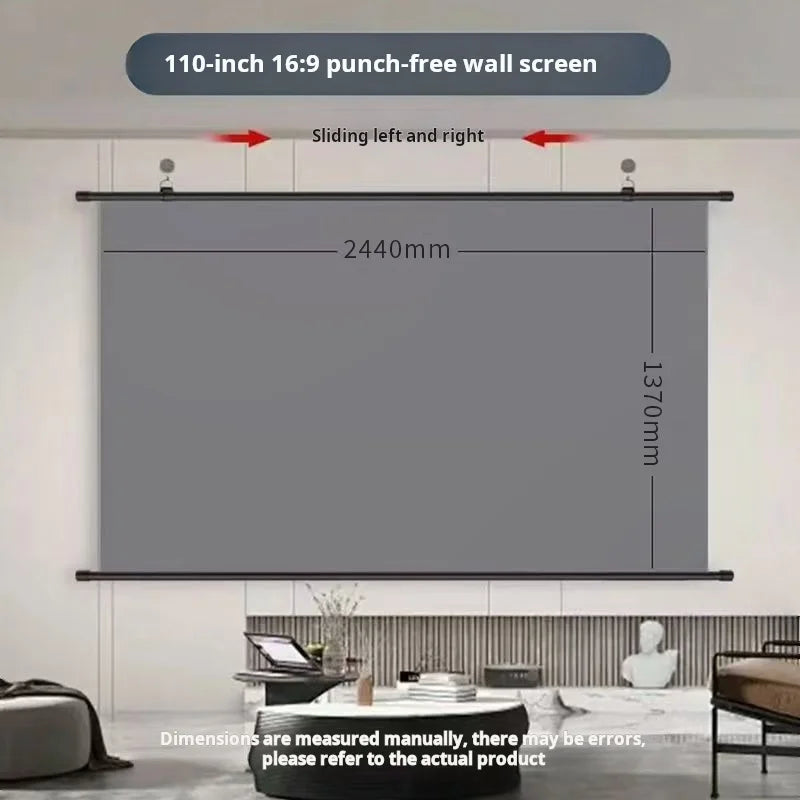 110 inch Size Glass Beaded HD Projector Screen 16:9 Wall Mounted