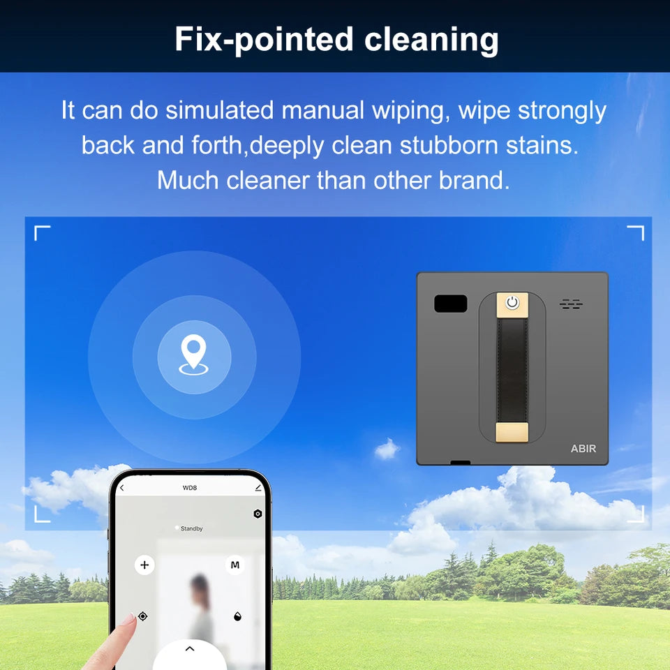 Smart Window Cleaning Robot With Dual Spray & 3000Pa Suction