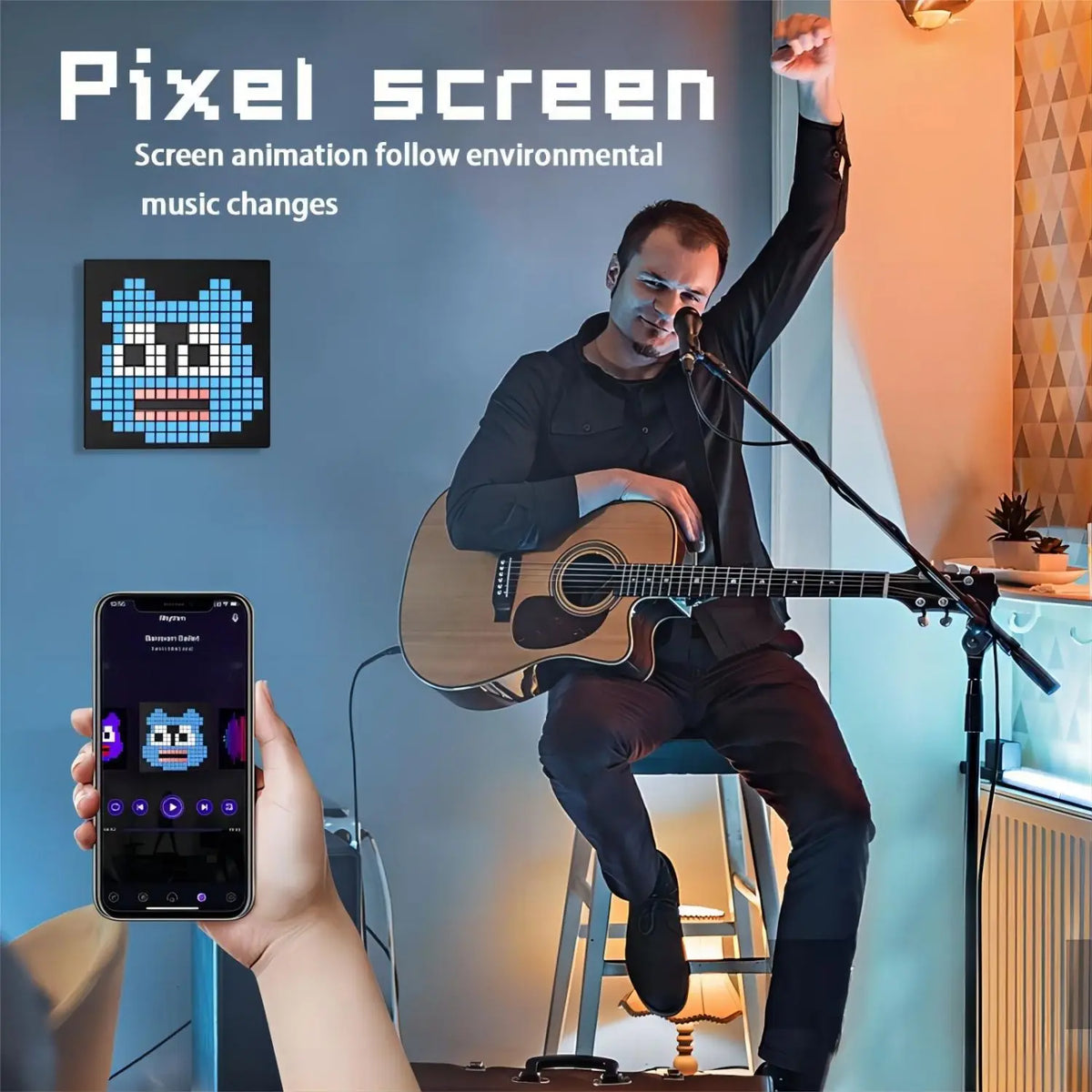 LED Pixel Art Display Frame 64x64 RGB Smart Night Light