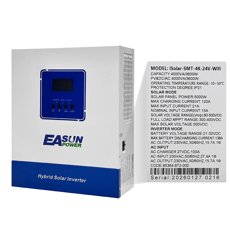 Hybrid MPPT Solar Inverter Charger 3.6KW Pure Sine Wave