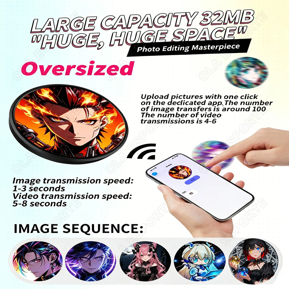 Bluetooth Digital Anime Badge – Dynamic Display Pin