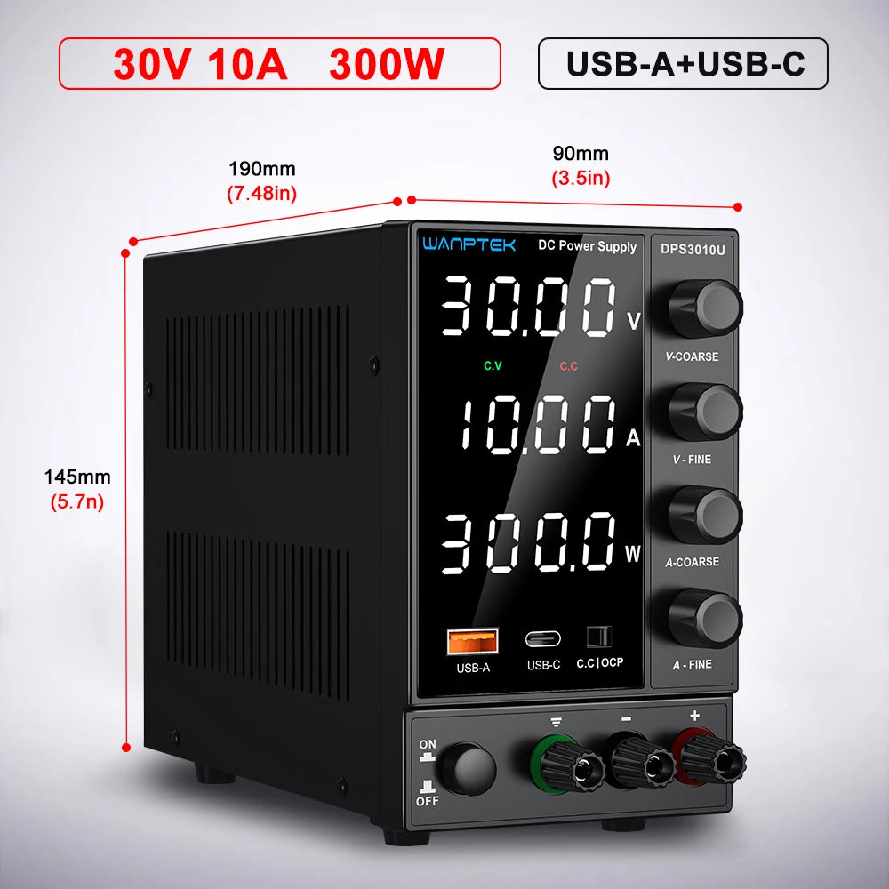DPS3010U 30V 10A Color Adjustable DC Bench Power Supply 30V 10A – Digital Display