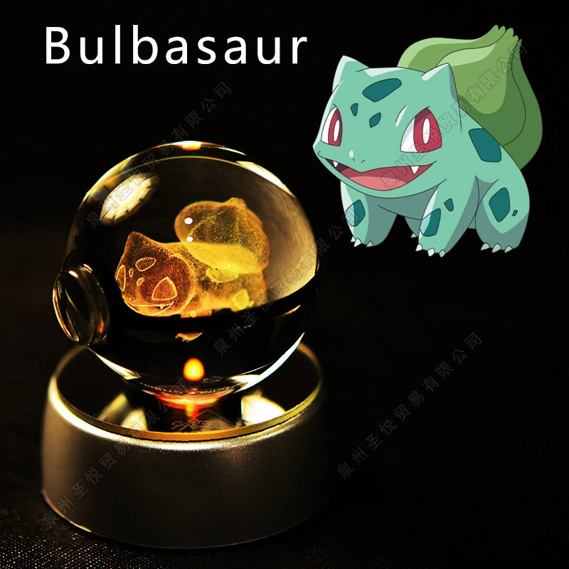 17 Bulbasaur Emitting Color 3D Crystal Pokeball LED Night Light – Gift Statue