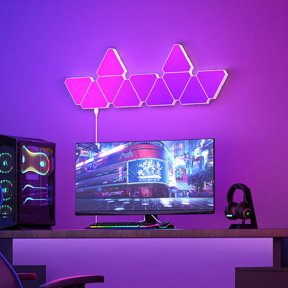 RGB Triangular Wall Lamp – Smart Rhythm LED Light