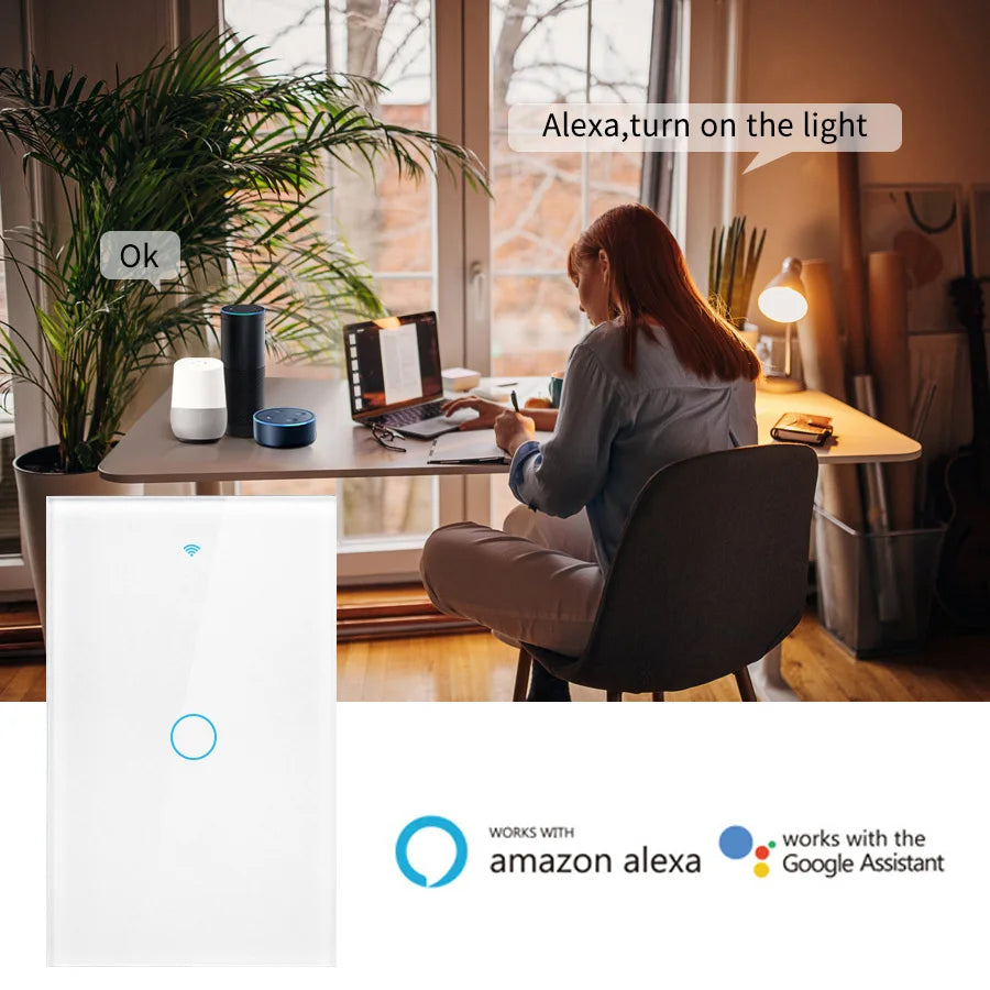 WiFi Smart Touch Wall Light Switch – No Neutral, App Control