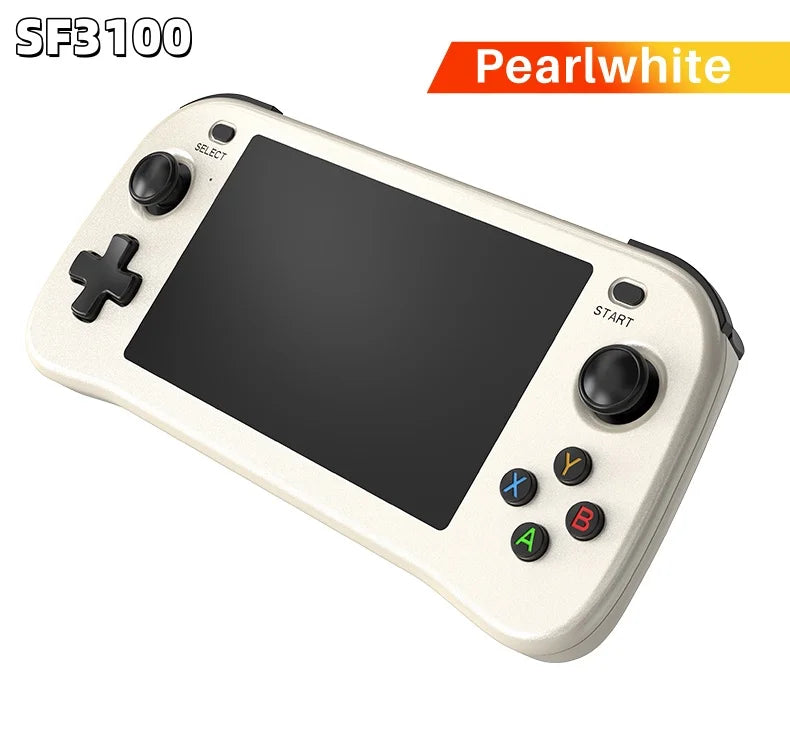 SF3100 White 64GB Color Retro Handheld Game Console 4.5" IPS Screen Linux