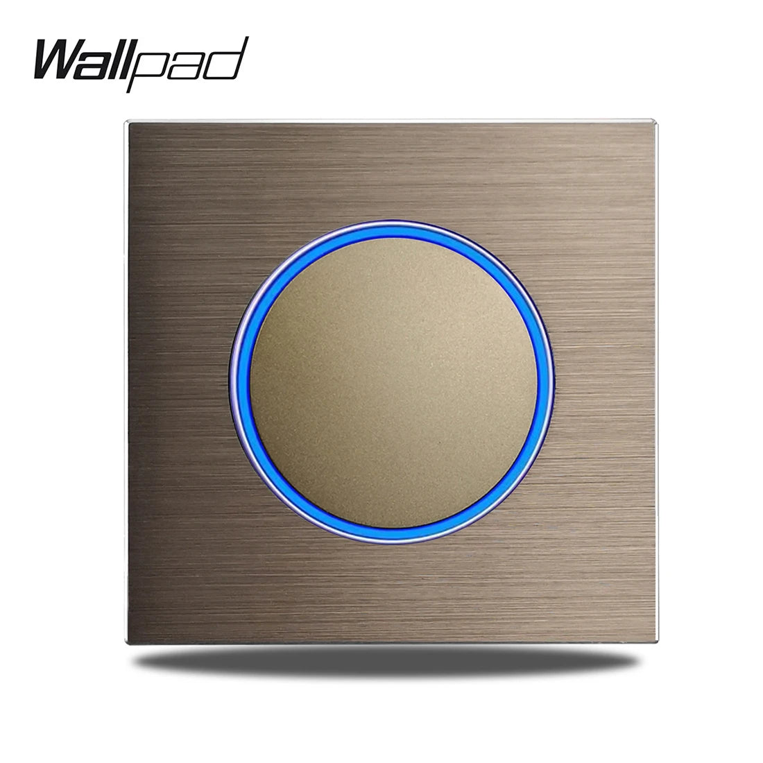 Brown 1 Gang Color Aluminum Wall Light Switch With Round LED Push Button