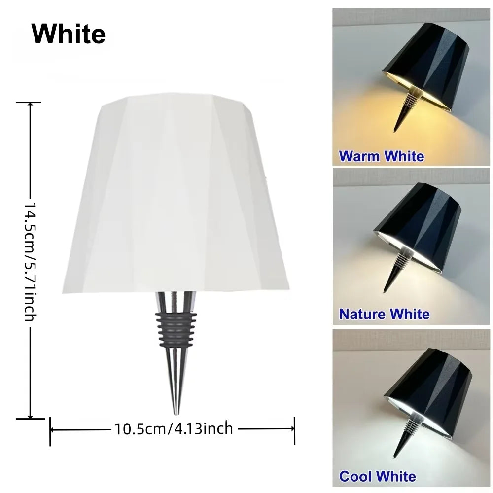 04 White Color Rechargeable LED Bottle Table Lamp Touch Dimmable