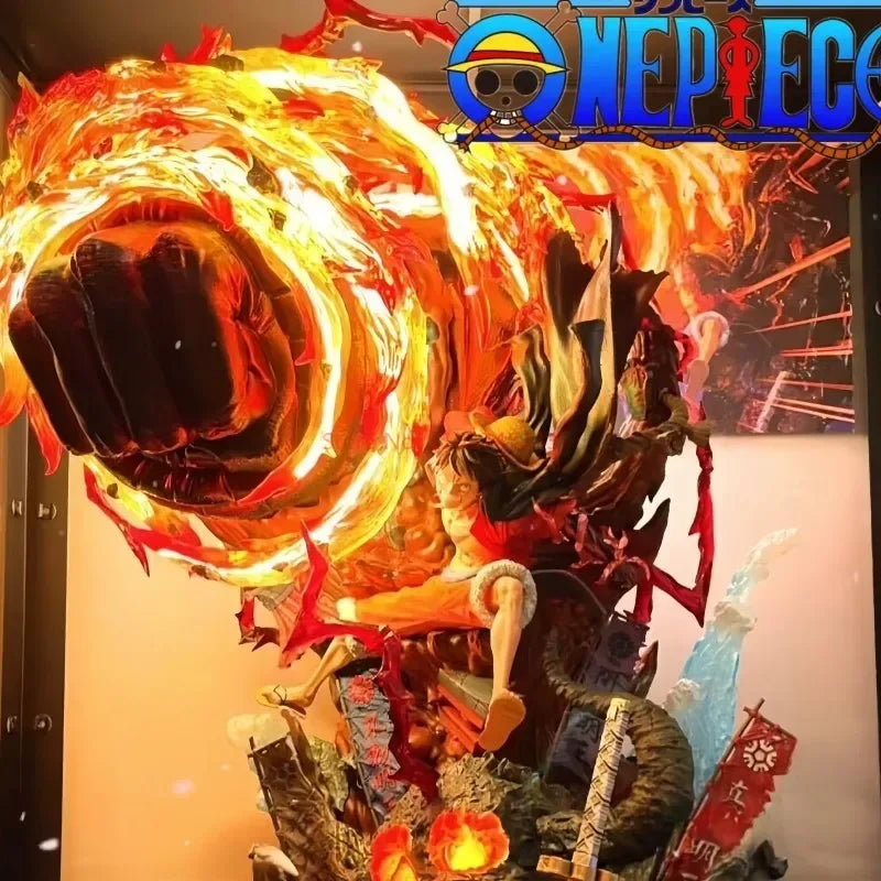 One Piece Luffy PVC Figure With LED Base Statue Model