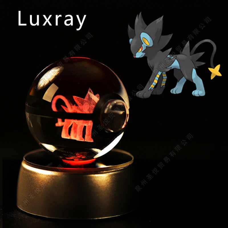28 Luxray Emitting Color 3D Crystal Pokeball LED Night Light – Gift Statue