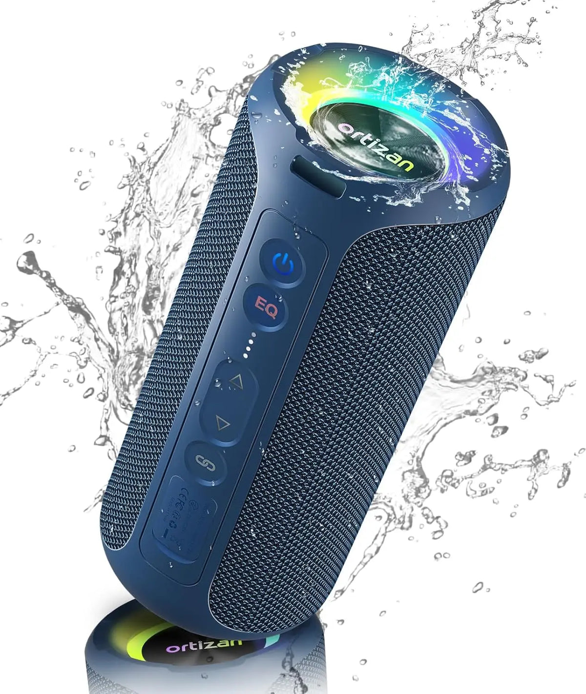 Blue Color 40W Portable Bluetooth Speaker – Deep Bass, IPX7, LED Light