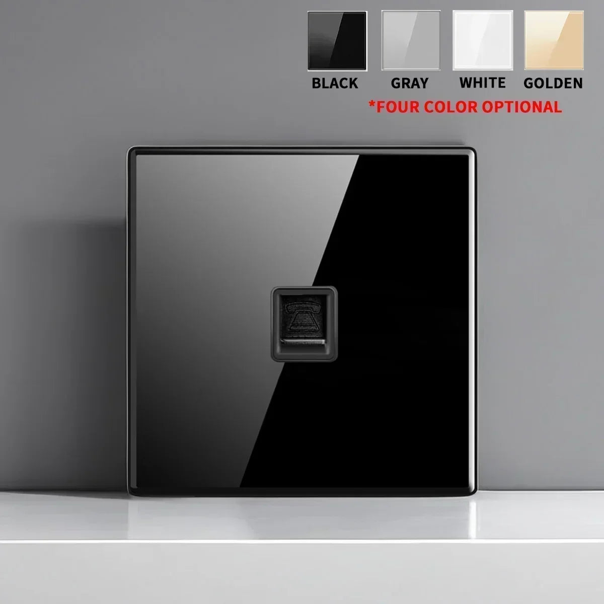 telephone socket Color Tempered Glass Wall Switch Socket with Indicator Light