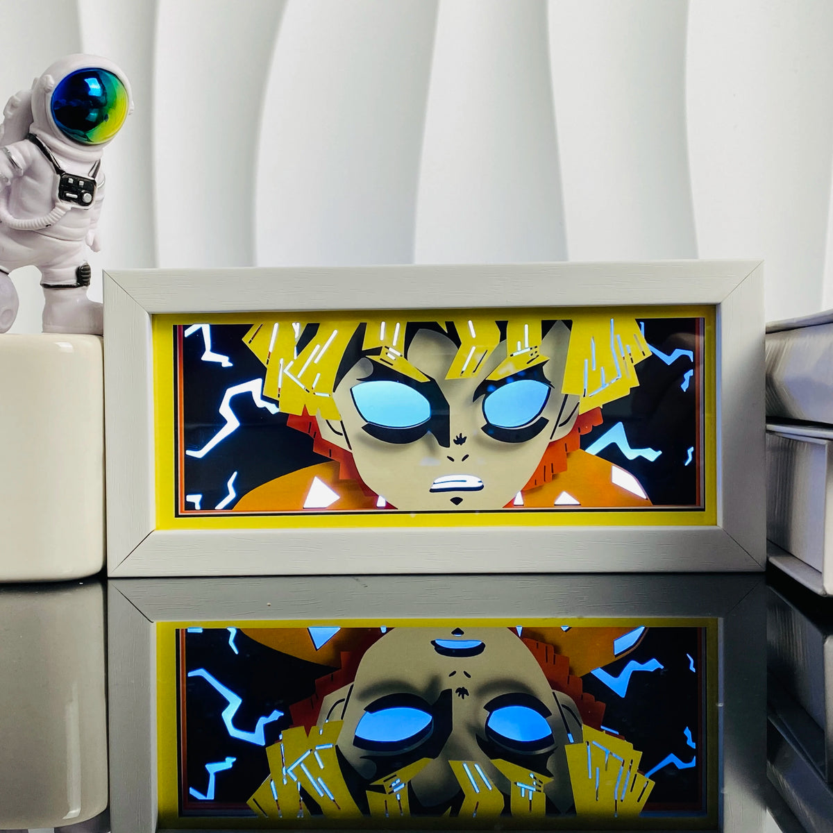 13-RGB Color Anime Paper Cut Shadow Light Box Night Light Decor