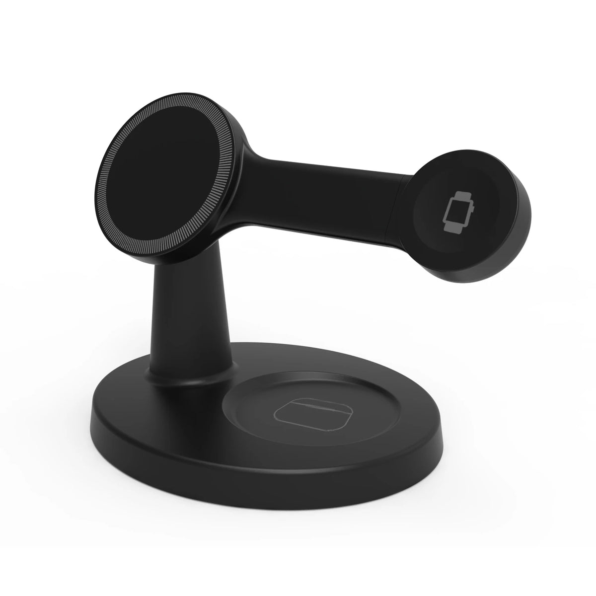 black Color 3-in-1 Magnetic Wireless Charging Stand for Apple