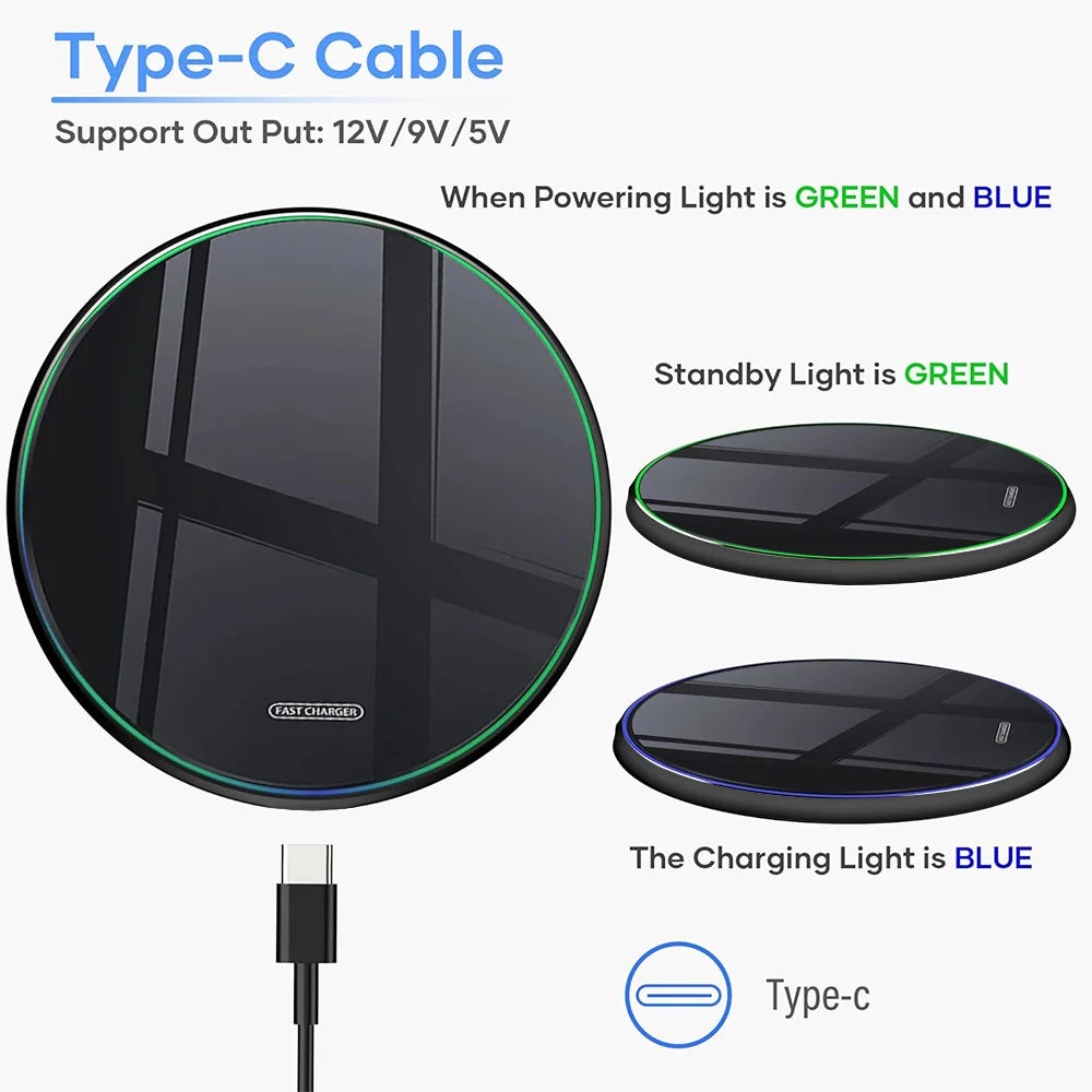30W Wireless Charging Pad – Slim Fast Charge Dock