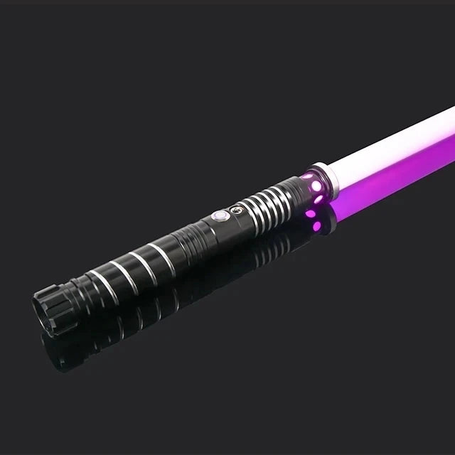Type 6 Black RGB Color Metal RGB Lightsaber Toy – 14-Color Sound FX Sword