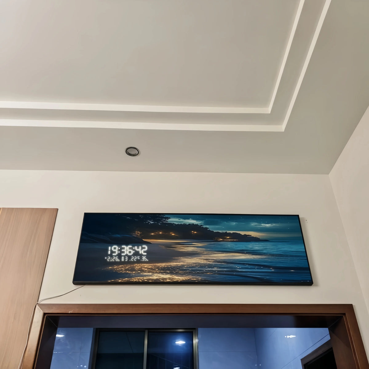 Modern Ocean Wave LED Wall Lamp With Crystal Accent