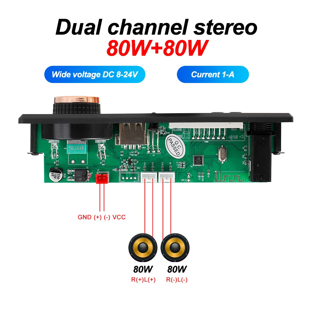 Bluetooth MP3 Decoder Board 12V USB TF FM Car Audio Module
