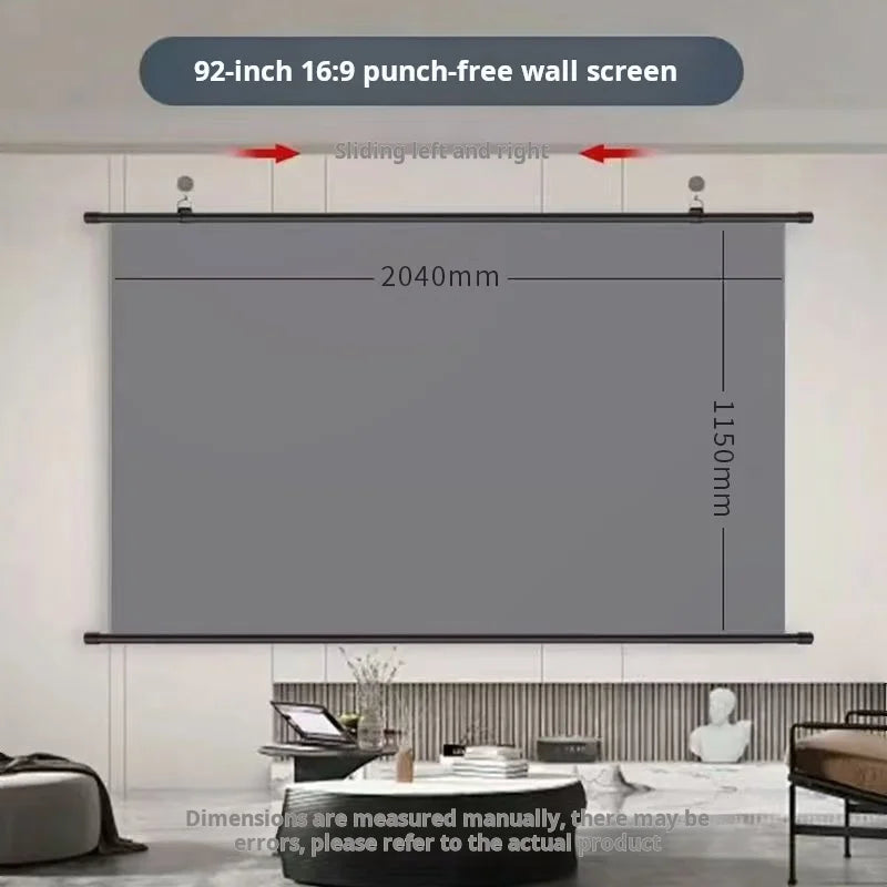 92 inch Size Glass Beaded HD Projector Screen 16:9 Wall Mounted