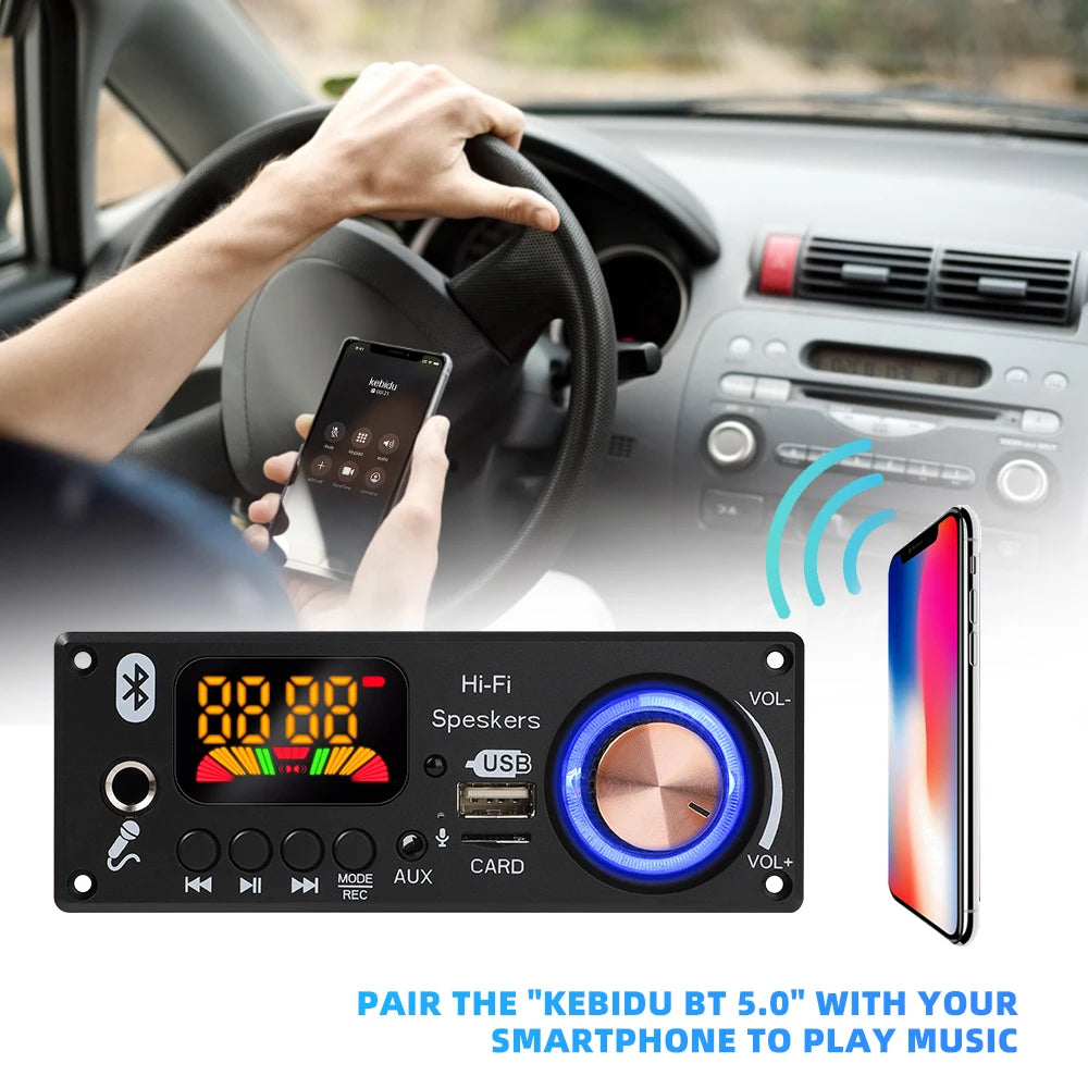Bluetooth MP3 Decoder Board 12V USB TF FM Car Audio Module